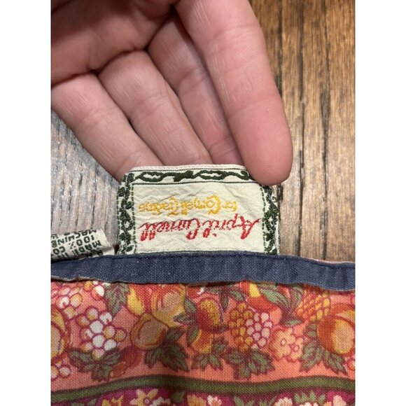 April Cornell Plaid Floral Tulips SMALL Square COTTON Table Cloth 33x30" - Picture 5 of 9